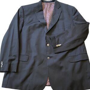 Y2K Jack Victor Classic Powell SPJ Wool Blazer Suit Jacket Sport Coat Black 52PL